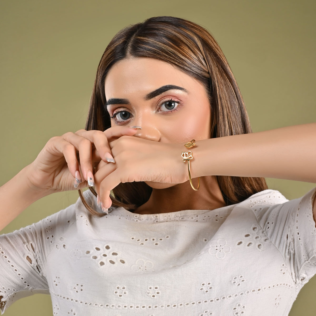 Pure Silver Ek Onkar Khanda Cuff bracelet