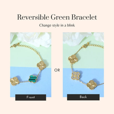 Reversible Green Flower Bracelet
