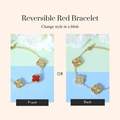 Reversible Red Flower Bracelet