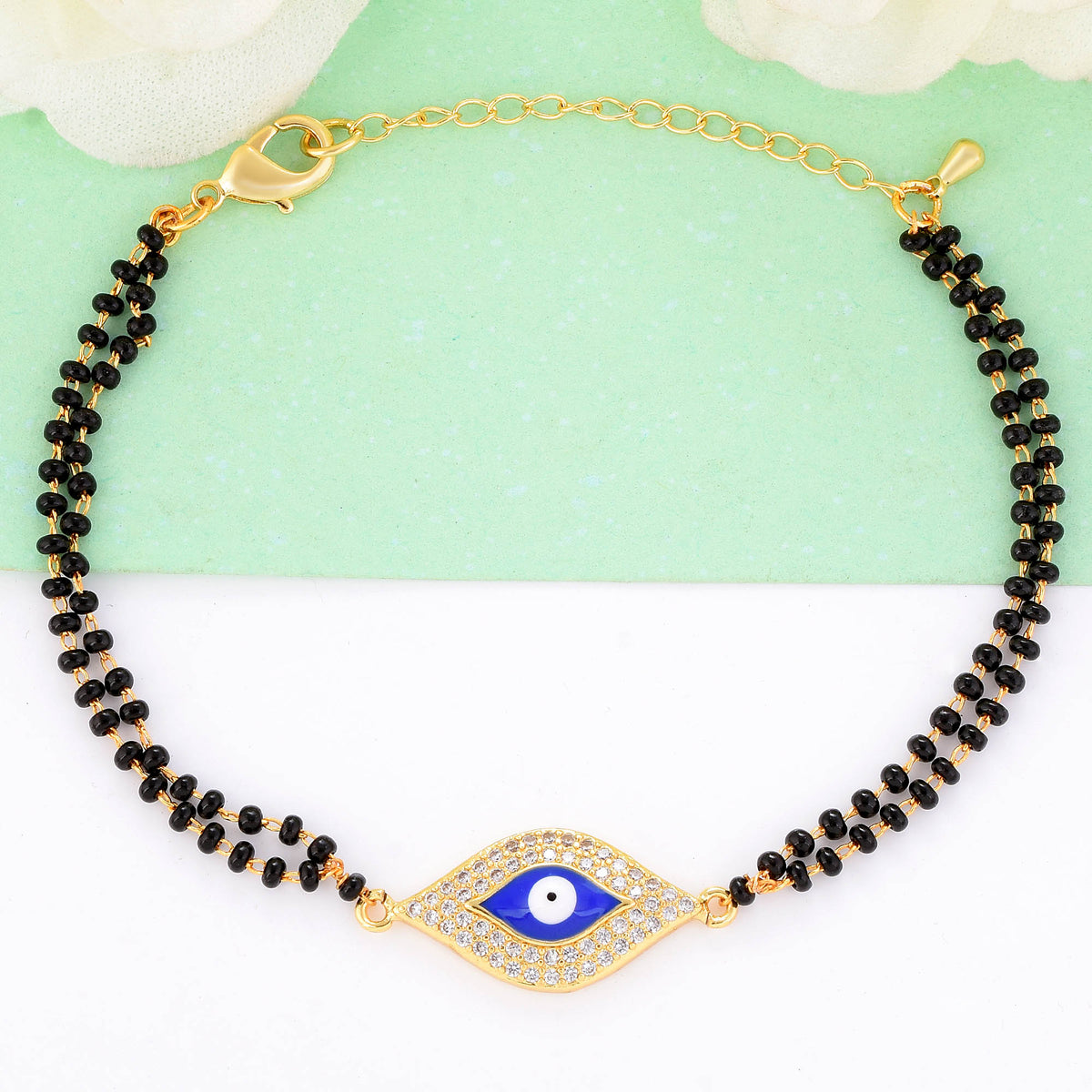 Mangalsutra Beaded Blue Eye Shaped Evil Eye Bracelet