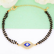 Mangalsutra Beaded Blue Eye Shaped Evil Eye Bracelet