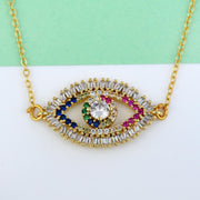 Gold Swarovski Eye Necklace