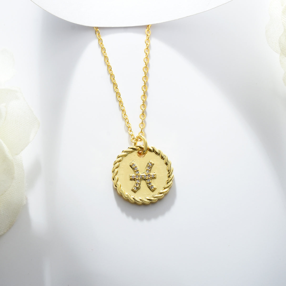 Pisces Gold Charm Necklace