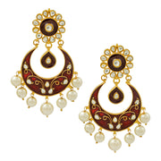 Kundan Enamel Flower Earrings