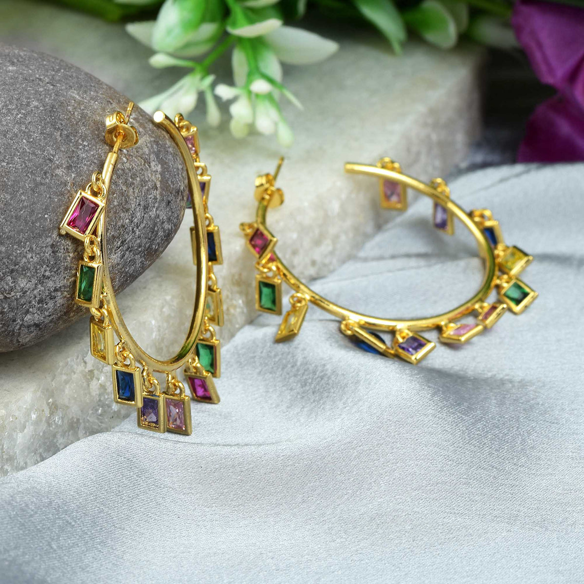 Finulla Baguette Hoop Earrings