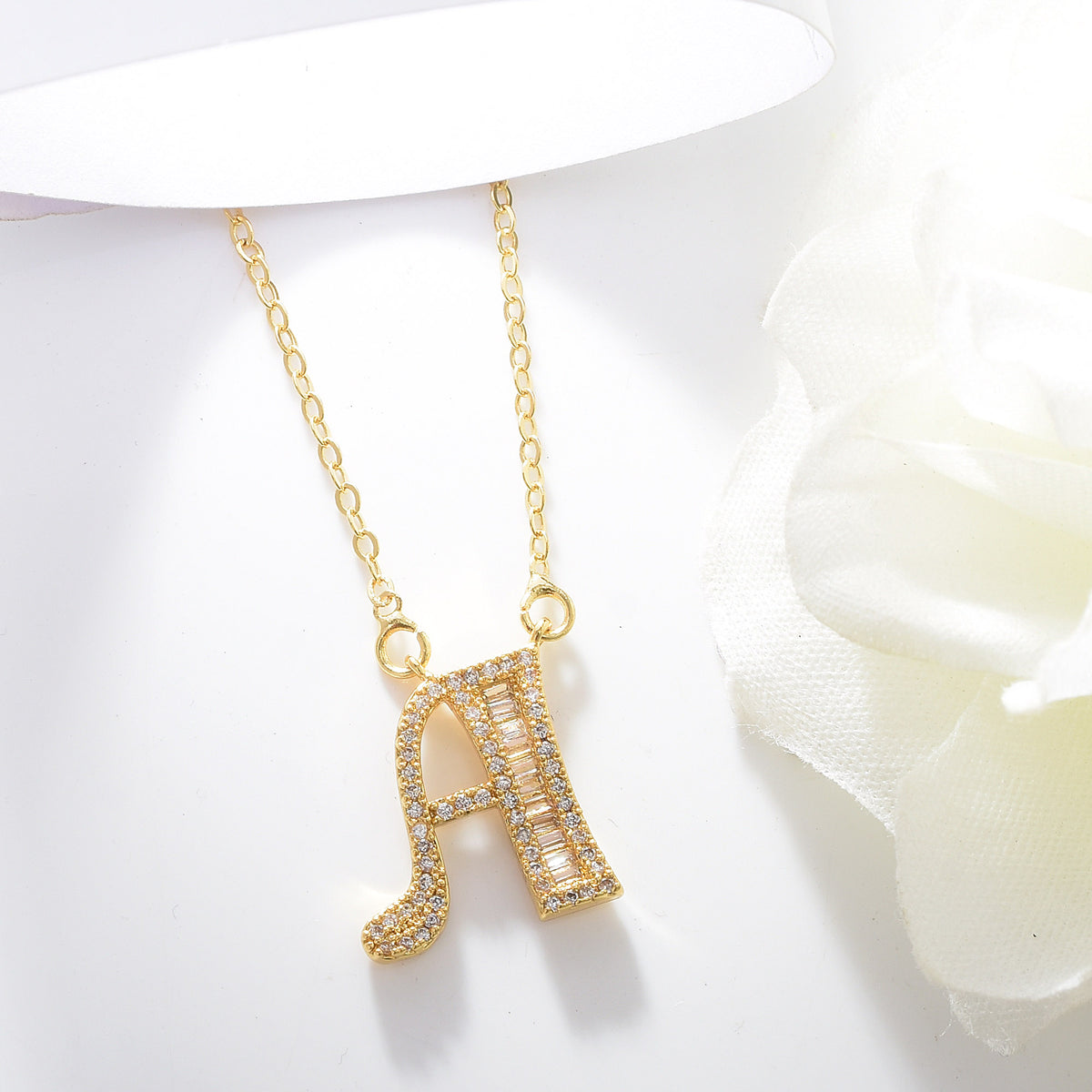 Letter A Swarovski Necklace