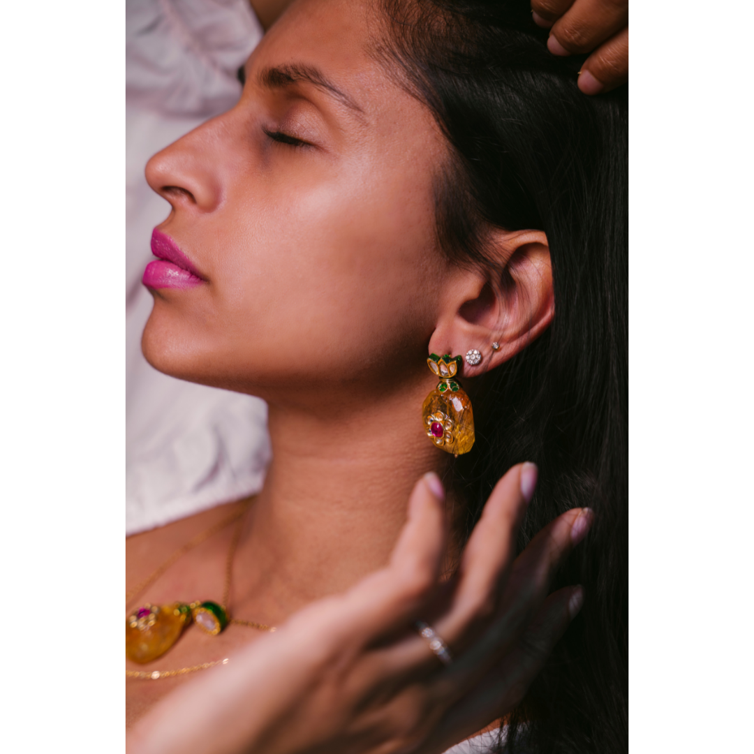 Lotus Carnelian Earrings