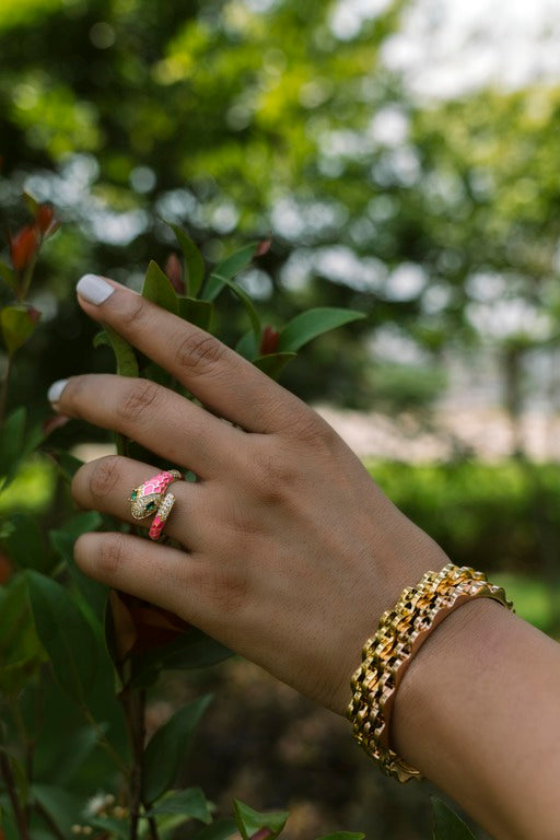 Pink Serpent Ring