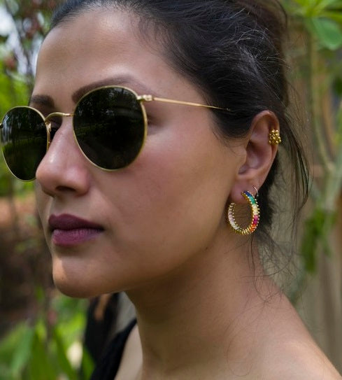 Rainbow Hoop Earrings