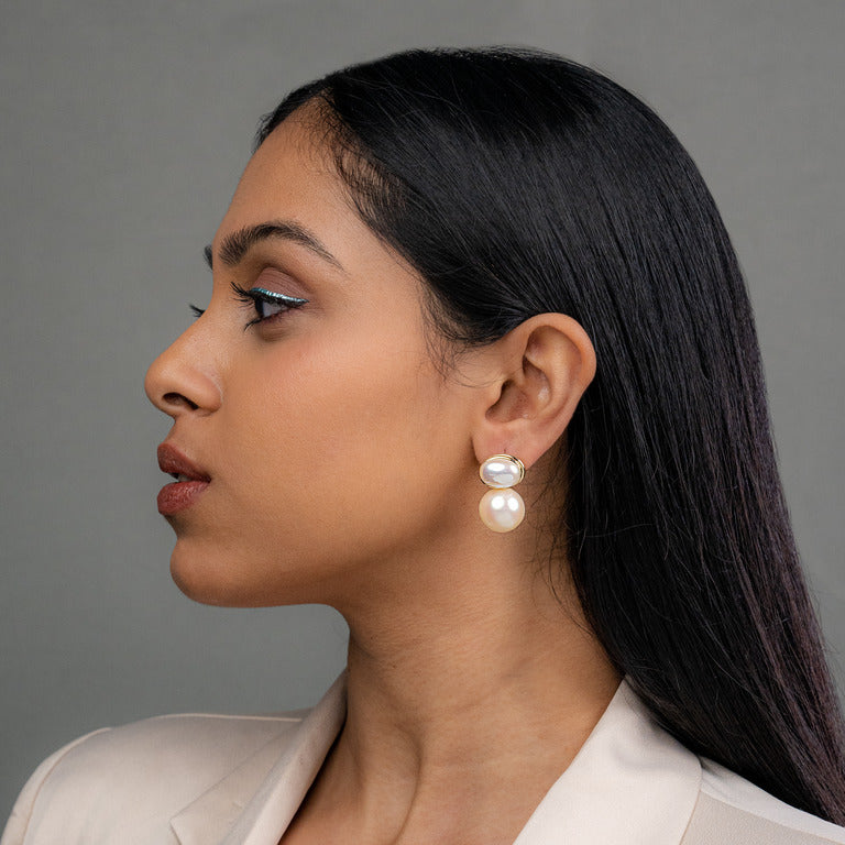 Double Pearl Earrings