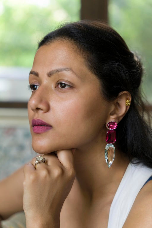 Raindrop Aqua Earrings