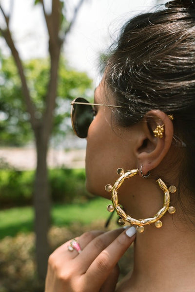 Gold Oversized Tangle Hoop Earrings