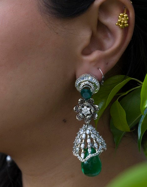 Fusion Swarovski Jhumka Earrings