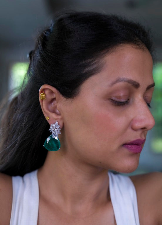 Emerald Drop Swarovski Earrings