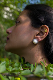 Swarovski Flower Pearl Stud Earrings