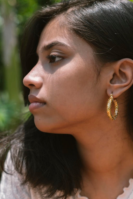 Filigree Gold Hoop Earrings
