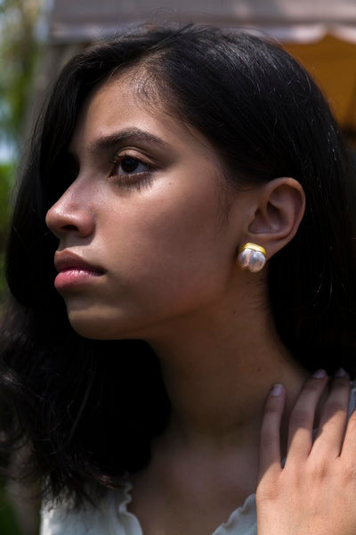 Natural Pearl Stud Earrings