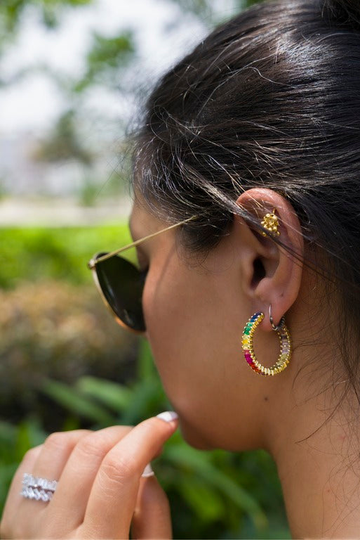 Rainbow Hoop Earrings