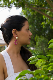 Spinel Pearl Earrings