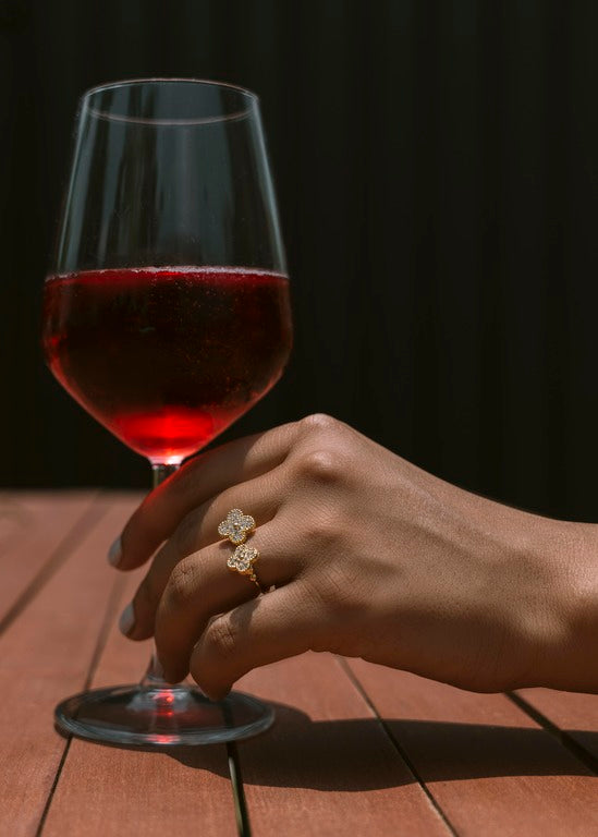 White Swarovski Flower Ring