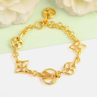 Flower Link Gold Bracelet